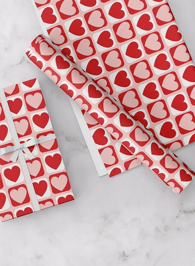 شير ذا لوف  ورق تغليف بقلوب حمراء، 4 أوراق